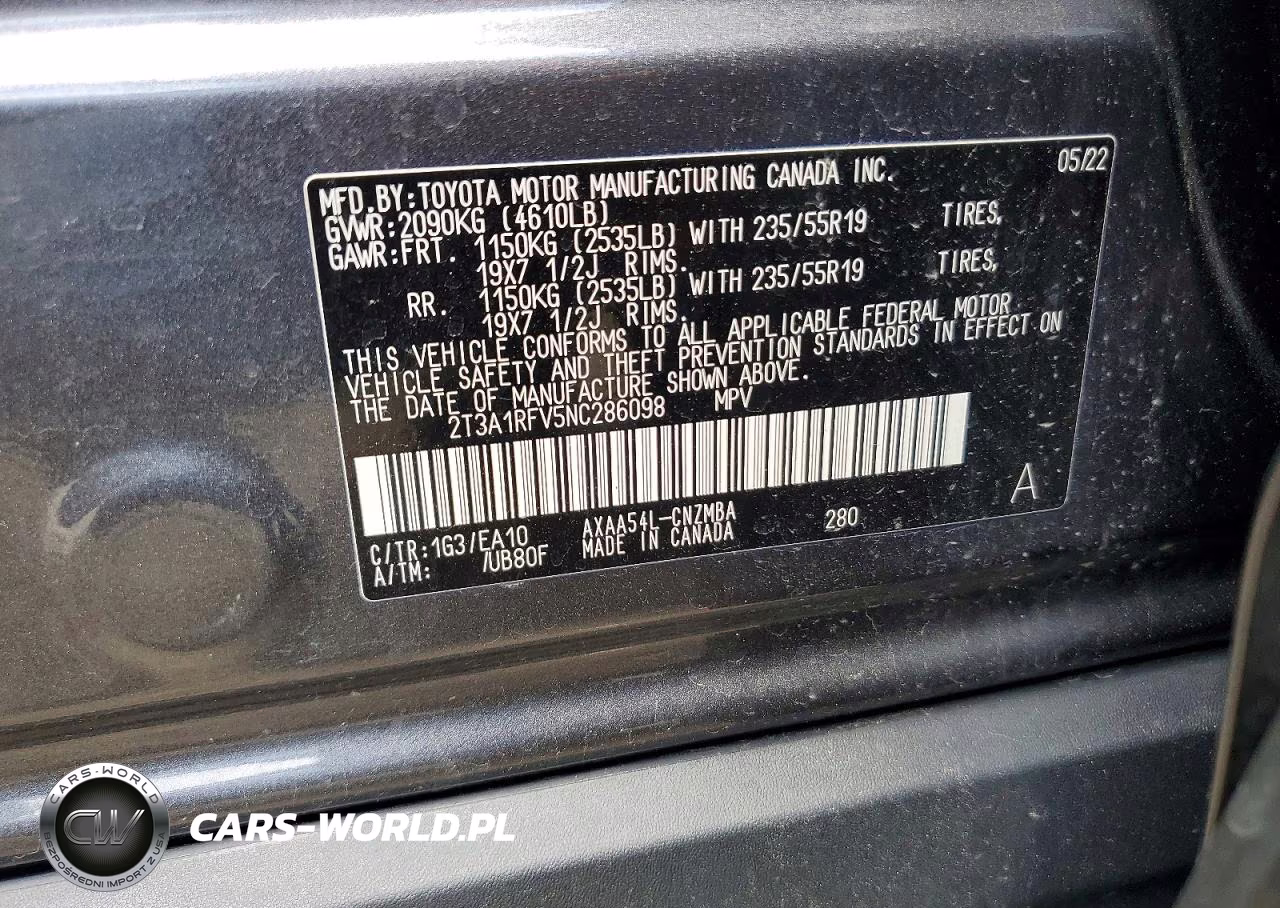 2022 Toyota Rav4 Xle Premium VIN:2T3A1RFV5NC286098 - 13