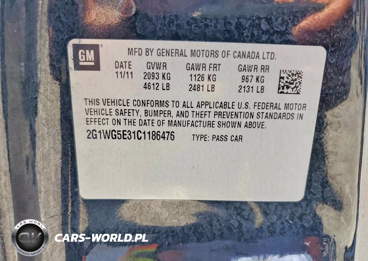 2012 Chevrolet Impala Lt VIN:2G1WG5E31C1186476 - 12