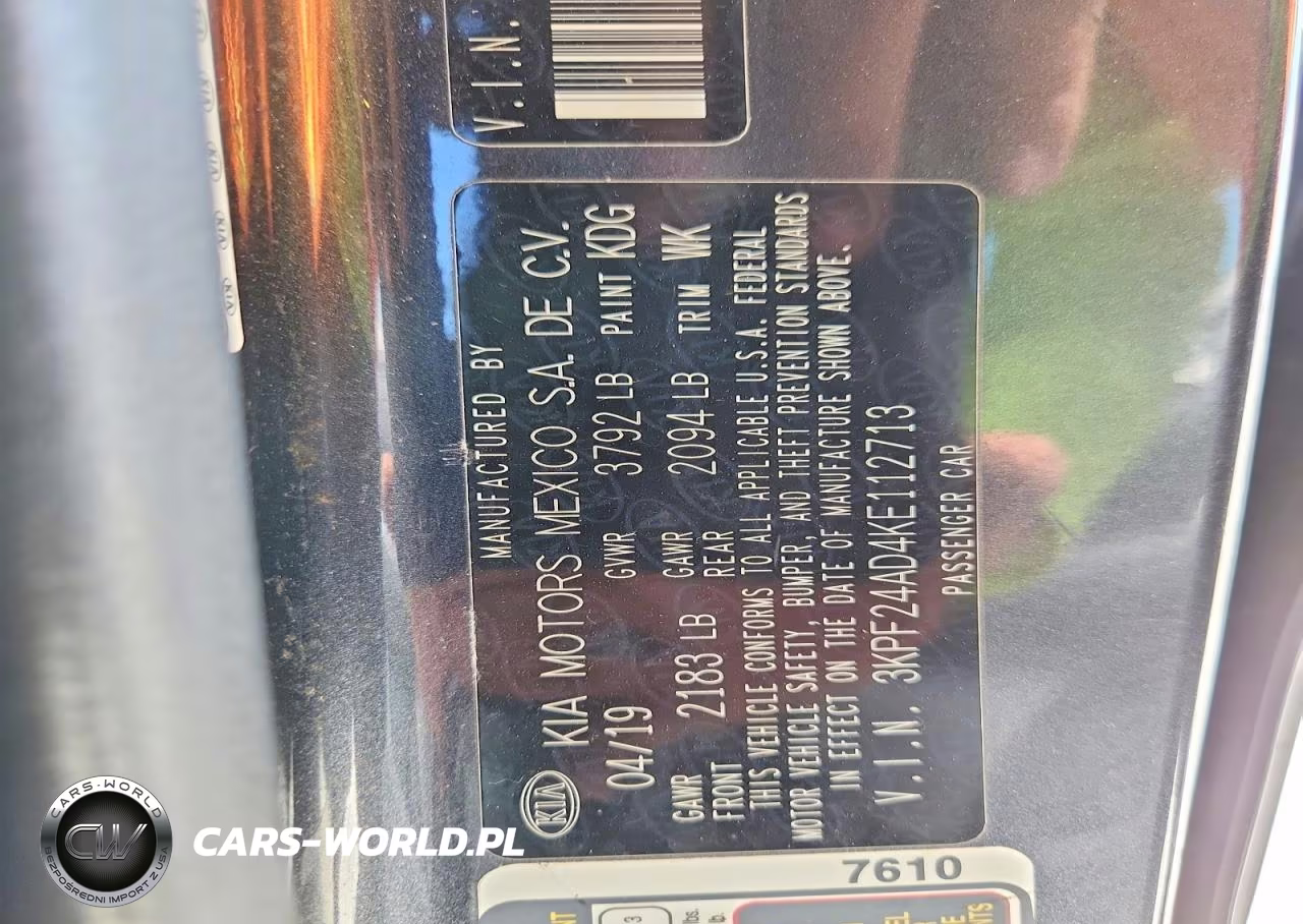 2019 Kia Forte Lxs VIN:3KPF24AD4KE112713 - 13