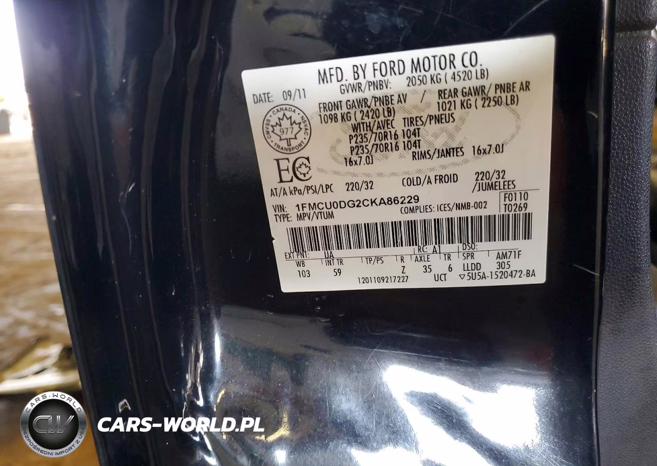 2012 Ford Escape Xlt VIN:1FMCU0DG2CKA86229 - 13