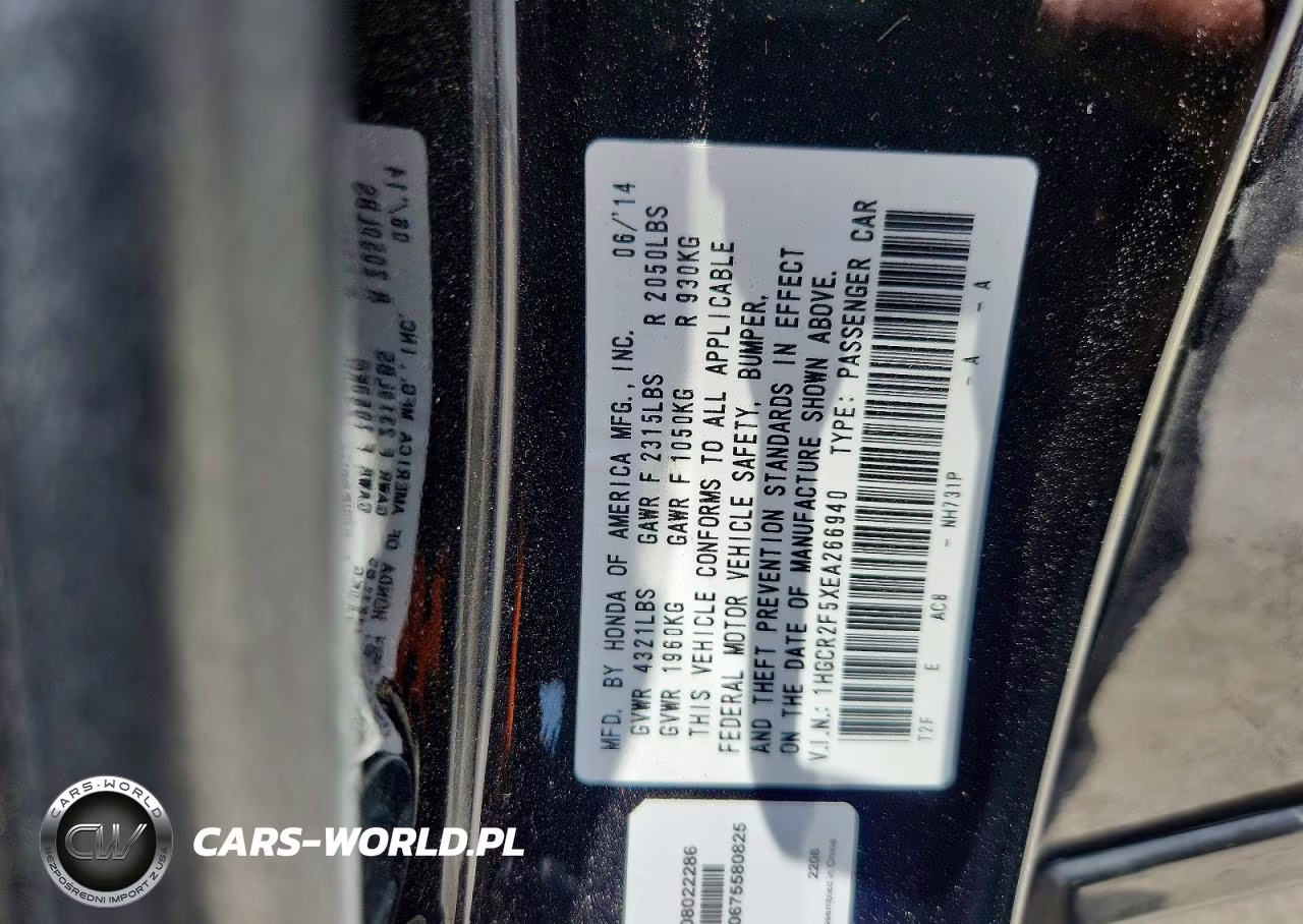 2014 Honda Accord Sport VIN:1HGCR2F5XEA266940 - 12