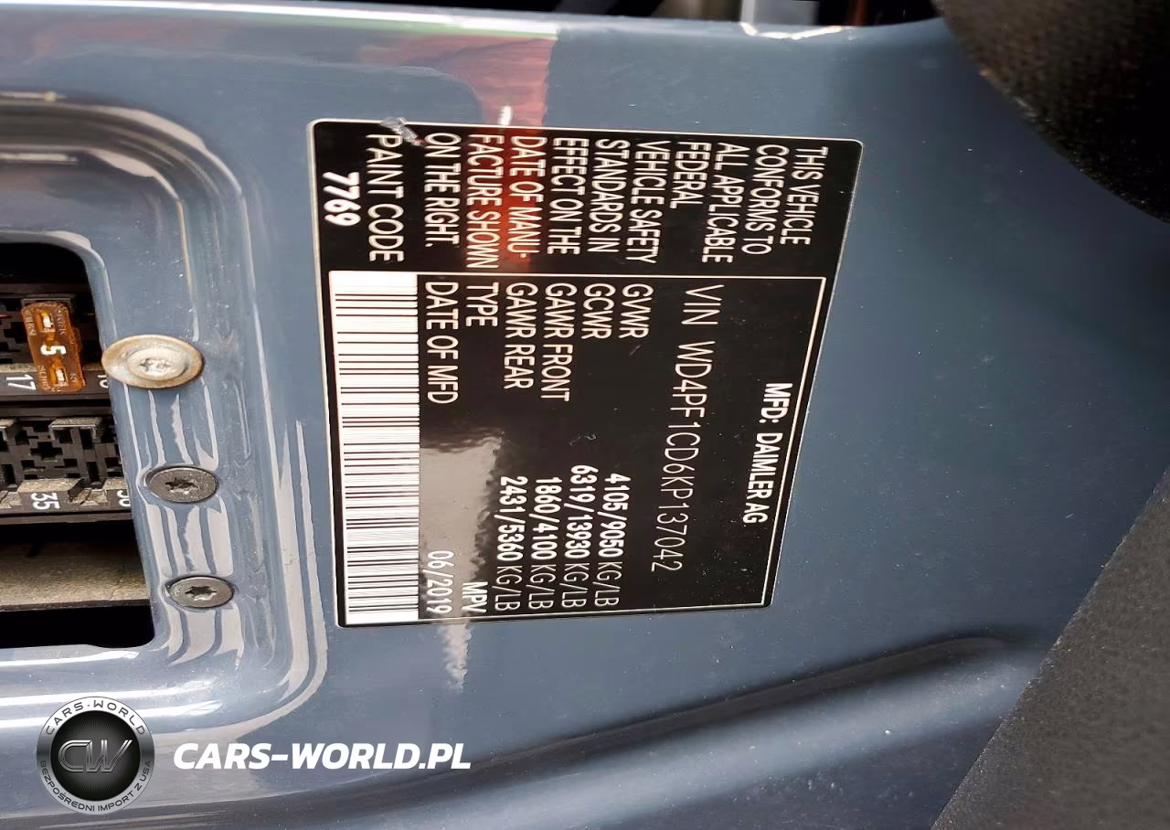 2019 Mercedes-Benz Sprinter 2500-3500 VIN:WD4PF1CD6KP137042 - 13
