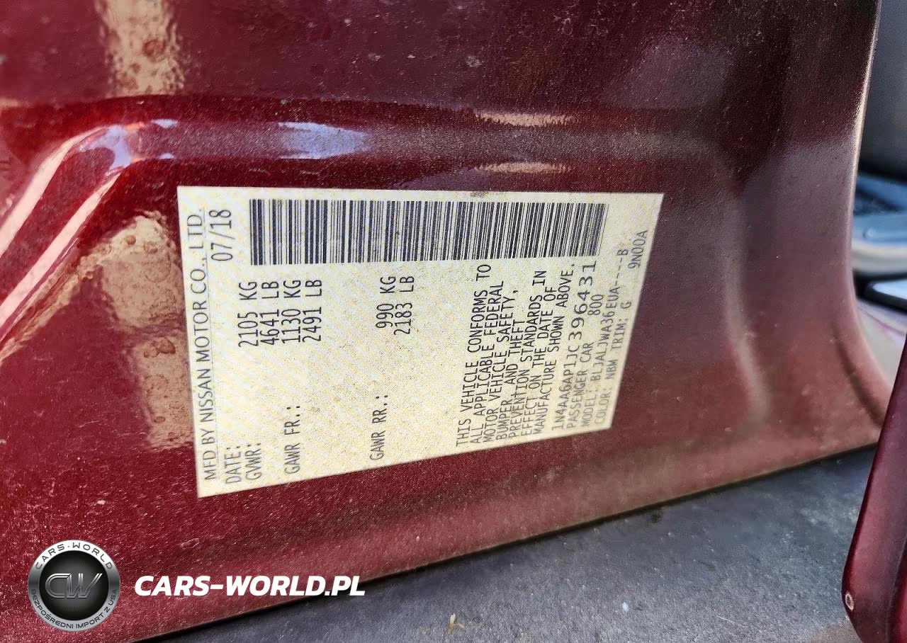 2018 Nissan Maxima 3.5 Sv VIN:1N4AA6AP1JC396431 - 12