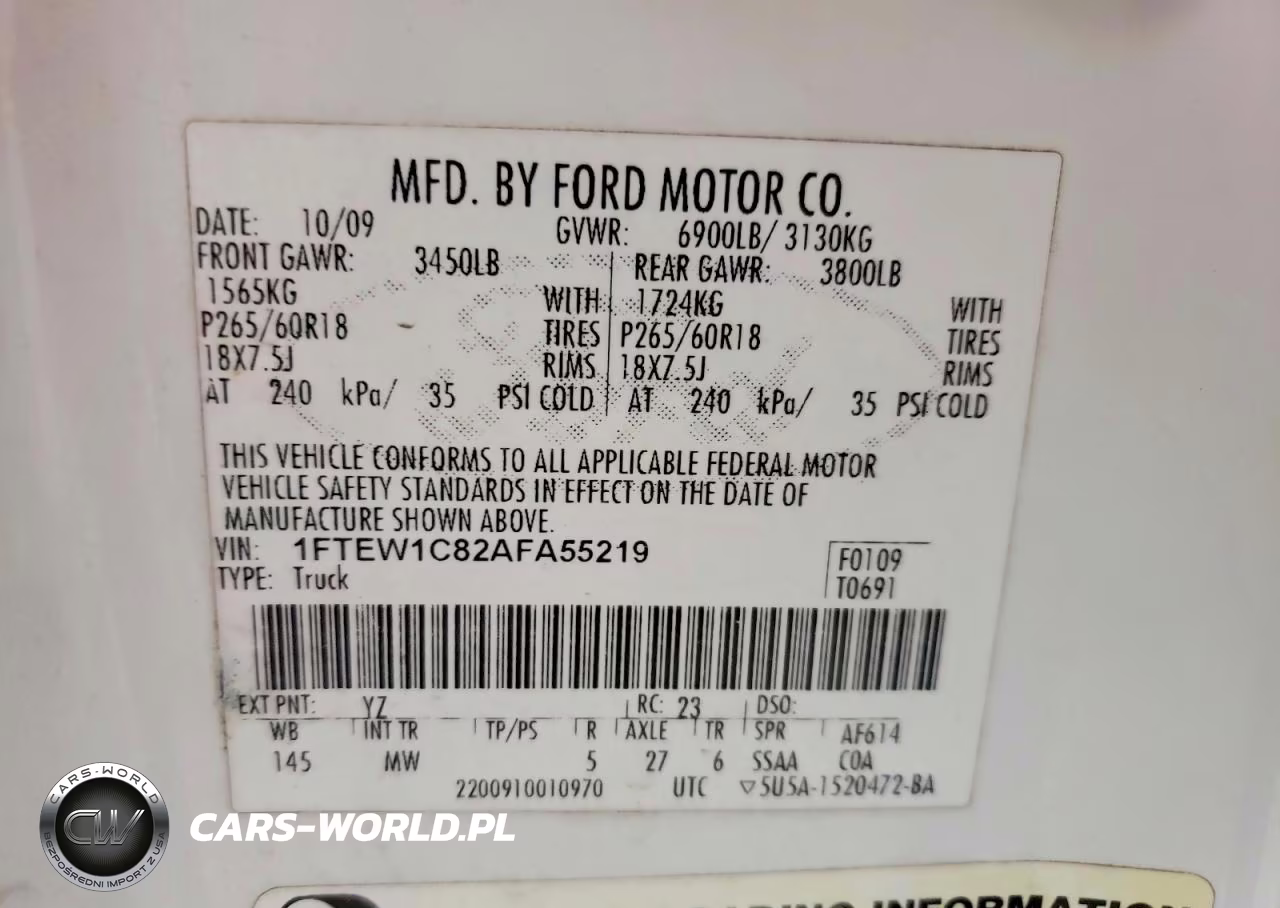 2010 Ford F150 Supercrew VIN:1FTEW1C82AFA55219 - 12