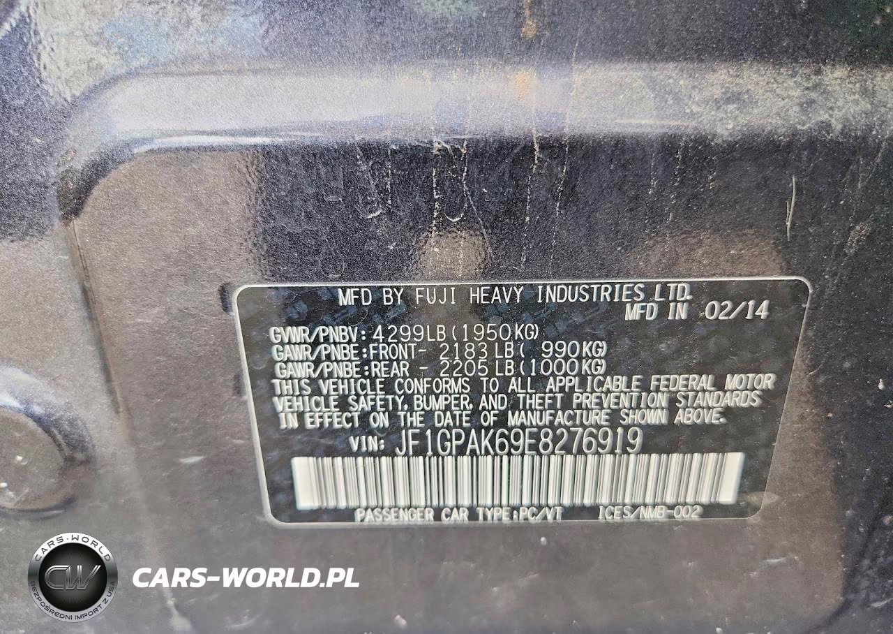 2014 Subaru Impreza Limited VIN:JF1GPAK69E8276919 - 12