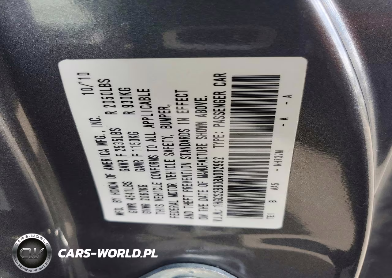 2011 Honda Accord Exl VIN:1HGCS2B83BA002992 - 12