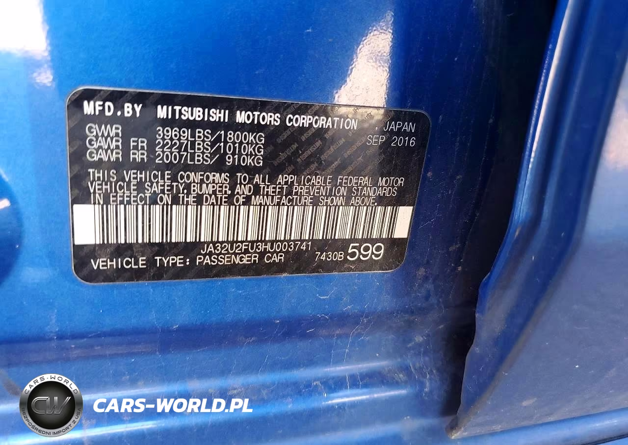 2017 Mitsubishi Lancer Es VIN:JA32U2FU3HU003741 - 12