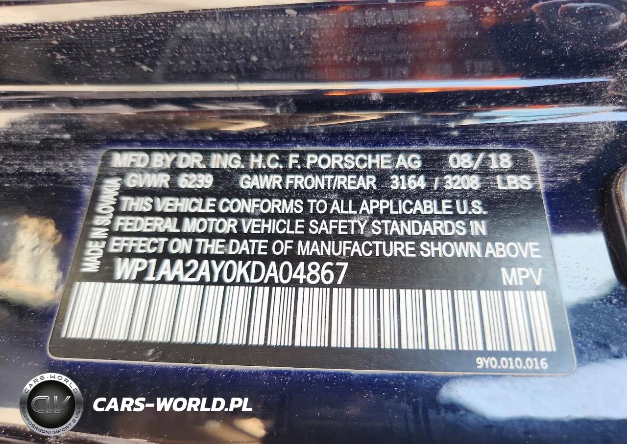2019 Porsche Cayenne VIN:WP1AA2AY0KDA04867 - 13