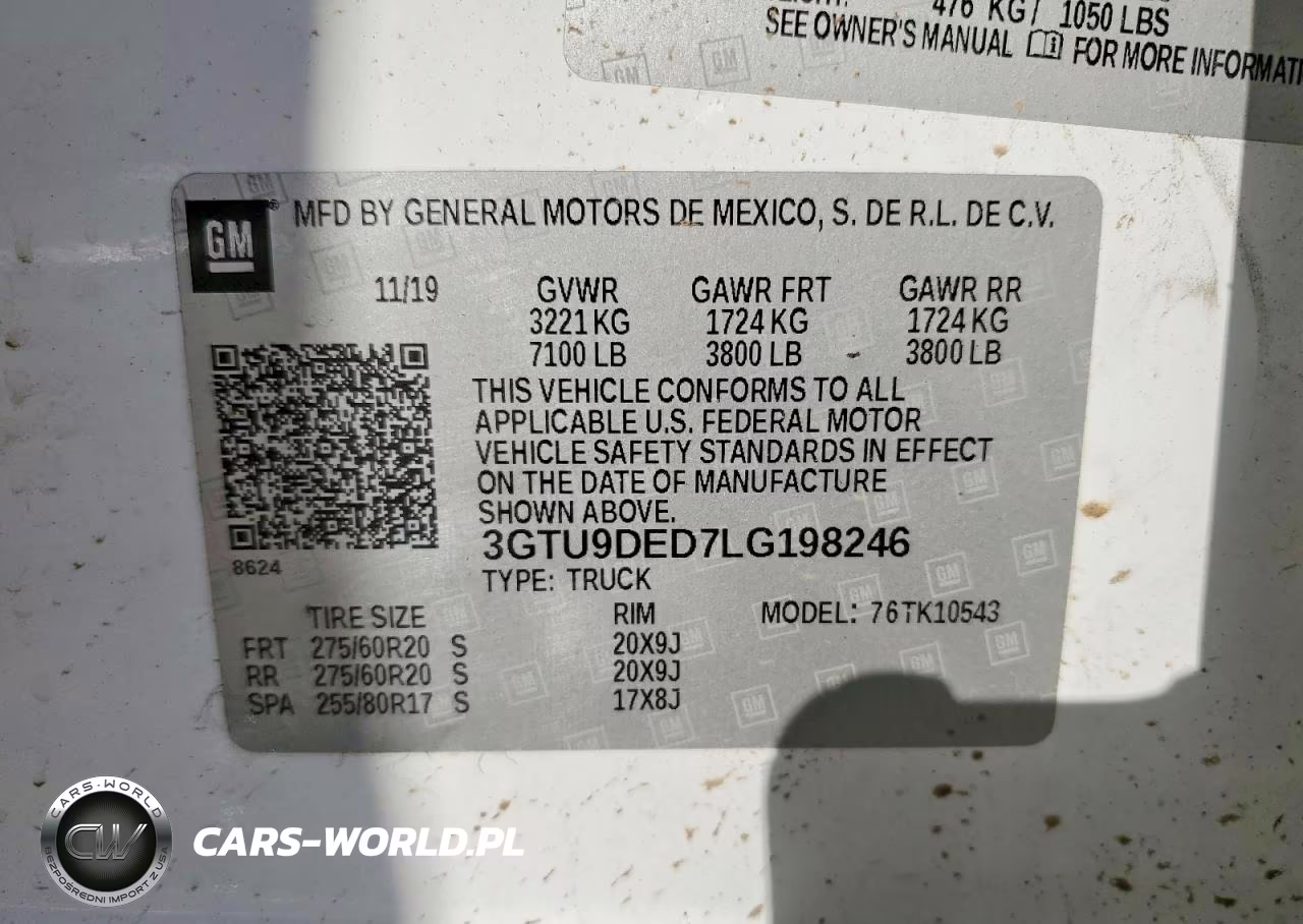 2020 GMC Sierra K1500 Slt VIN:3GTU9DED7LG198246 - 12