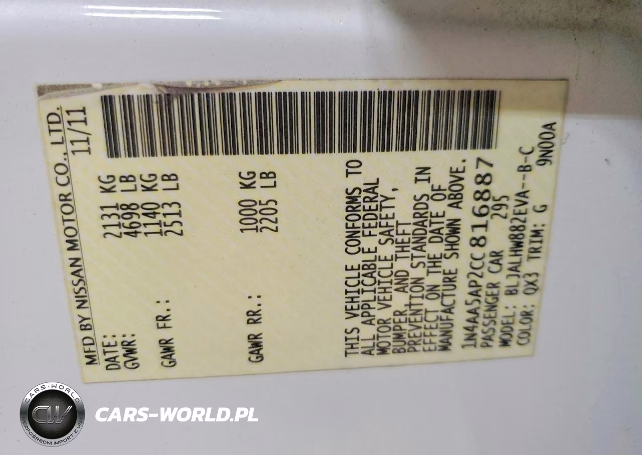 2012 Nissan Maxima 3.5 S VIN:1N4AA5AP2CC816887 - 12