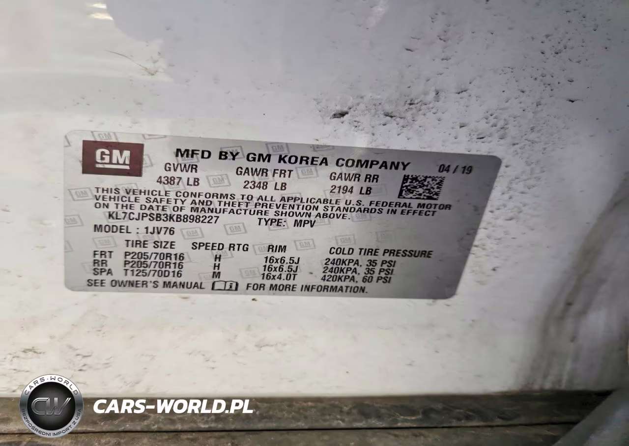 2019 Chevrolet Trax 1Lt VIN:KL7CJPSB3KB898227 - 12