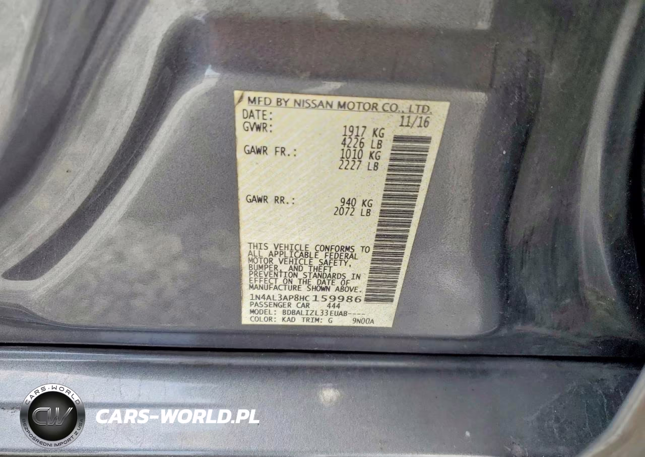 2017 Nissan Altima 2.5 Sv VIN:1N4AL3AP8HC159986 - 12