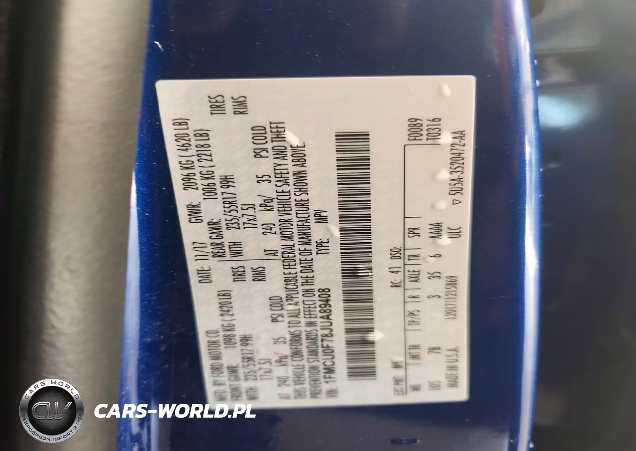 2018 Ford Escape S VIN:1FMCU0F78JUA89408 - 14