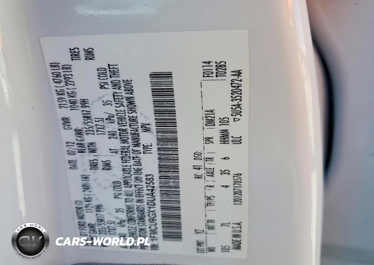 2013 Ford Escape Se VIN:1FMCU9GX1DUA42583 - 12