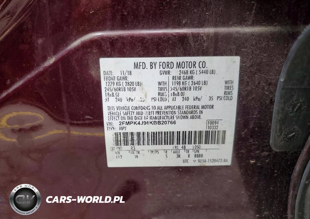 2019 Ford Edge Sel VIN:2FMPK4J96KBB20766 - 13