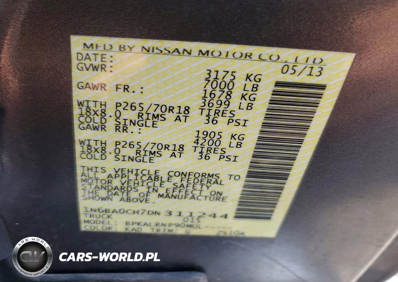 2013 Nissan Titan VIN:1N6BA0CH7DN311244 - 12