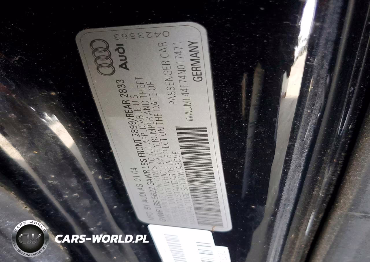 2004 Audi A8 L Quattro VIN:WAUML44E74N017471 - 12