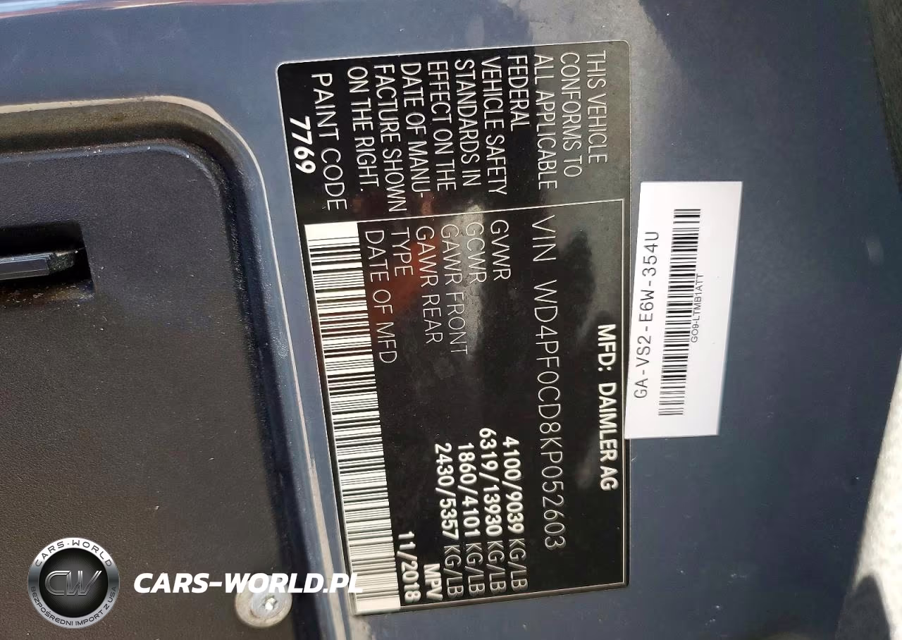 2019 Mercedes-Benz Sprinter 2500 VIN:WD4PF0CD8KP052603 - 13