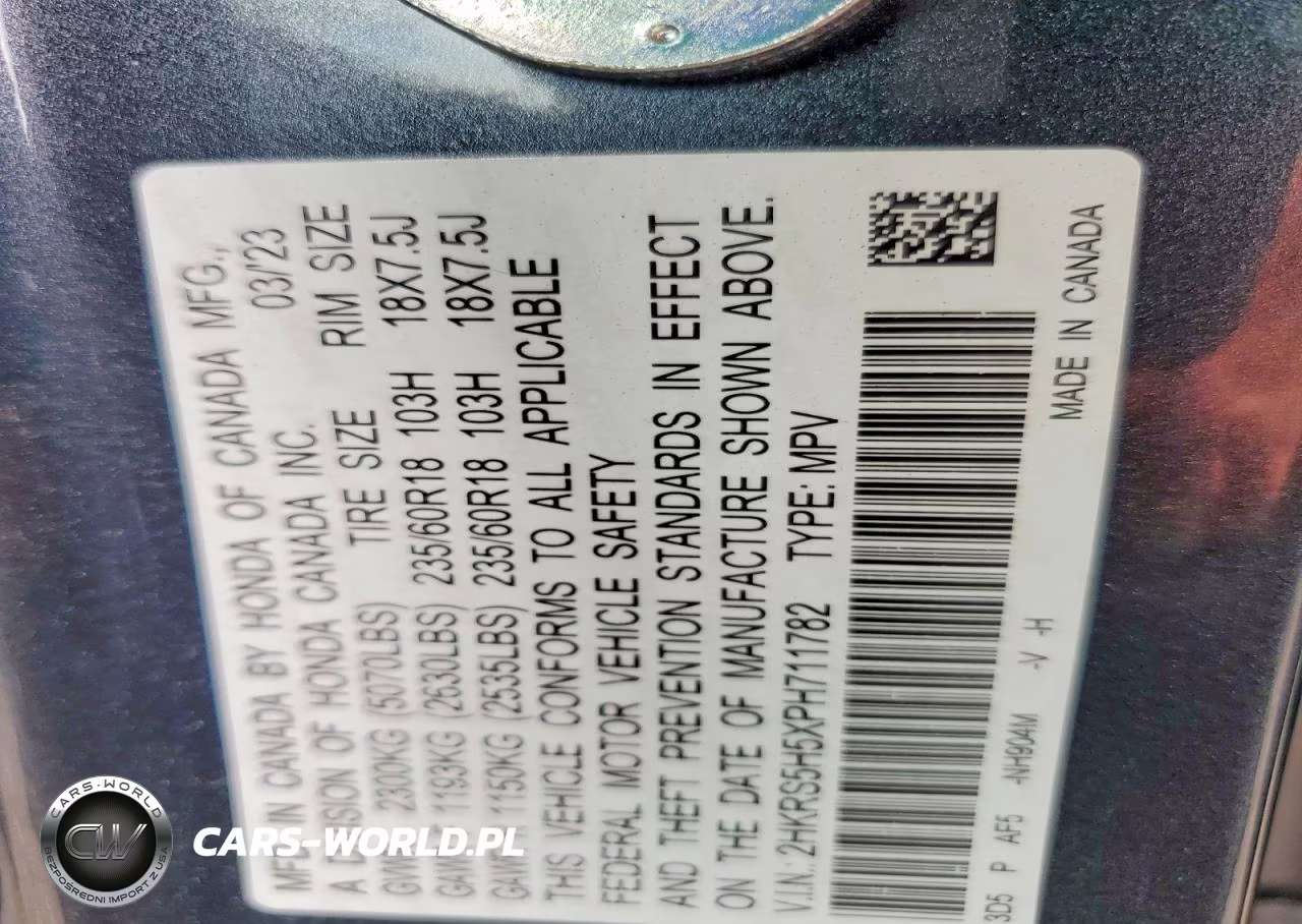 2023 Honda Cr-V Sport VIN:2HKRS5H5XPH711782 - 13