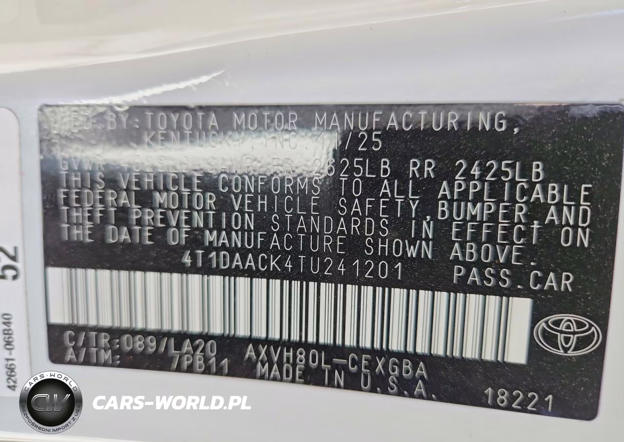 2026 Toyota Camry Xle VIN:4T1DAACK4TU241201 - 12