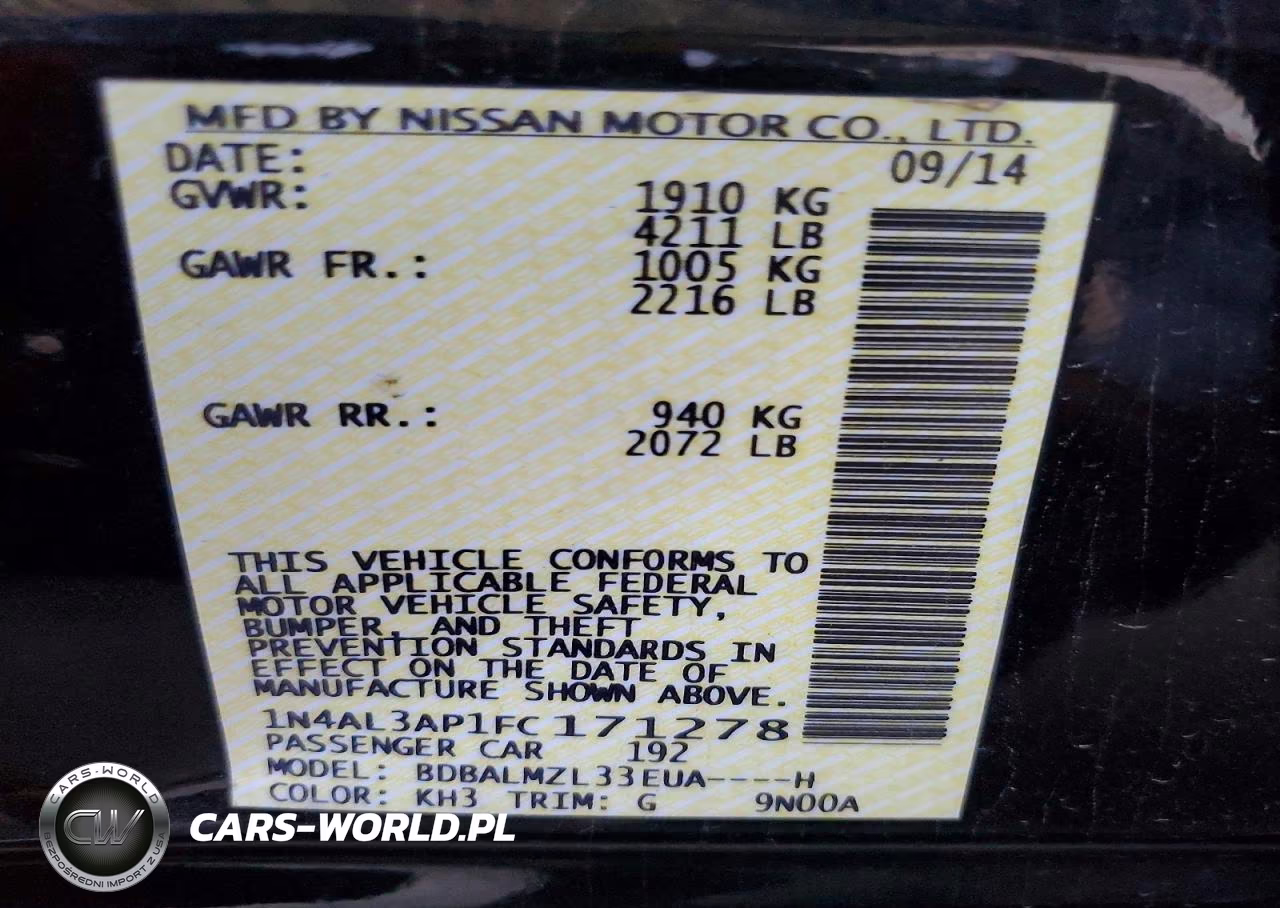 2015 Nissan Altima 2.5 Sv VIN:1N4AL3AP1FC171278 - 12