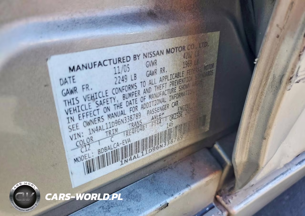2006 Nissan Altima 2.5 VIN:1N4AL11D96N338789 - 12