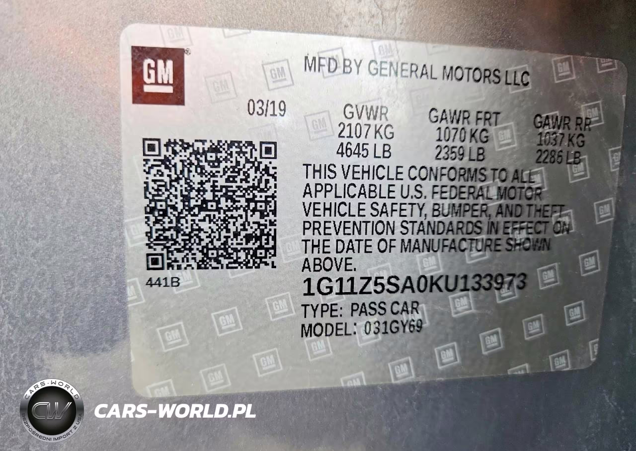 2019 Chevrolet Impala Lt VIN:1G11Z5SA0KU133973 - 13
