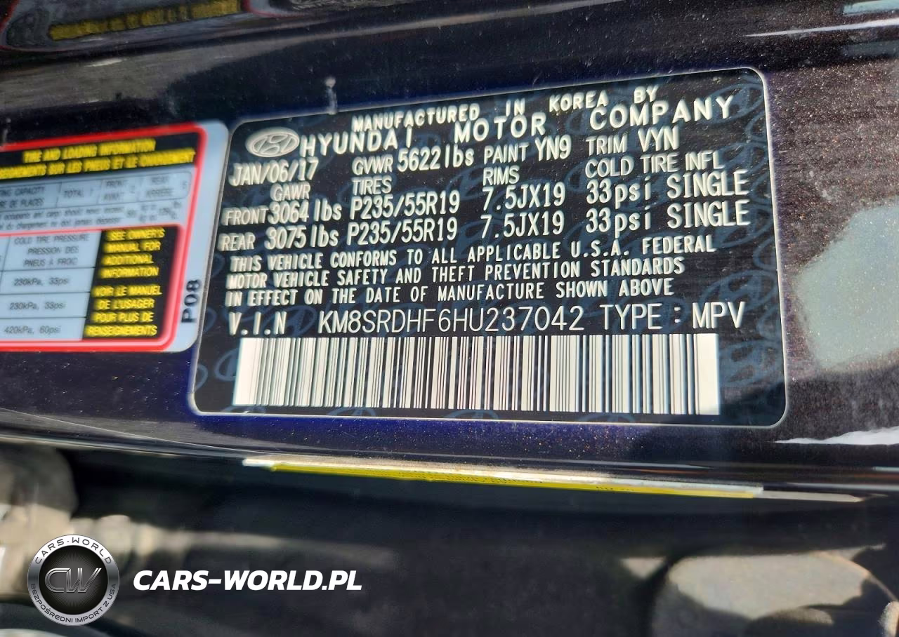 2017 Hyundai Santa Fe Se Ultimate VIN:KM8SRDHF6HU237042 - 13