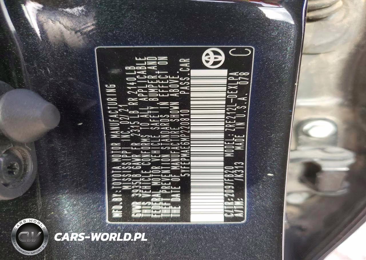 2021 Toyota Corolla Le VIN:5YFEPMAE6MP220810 - 12