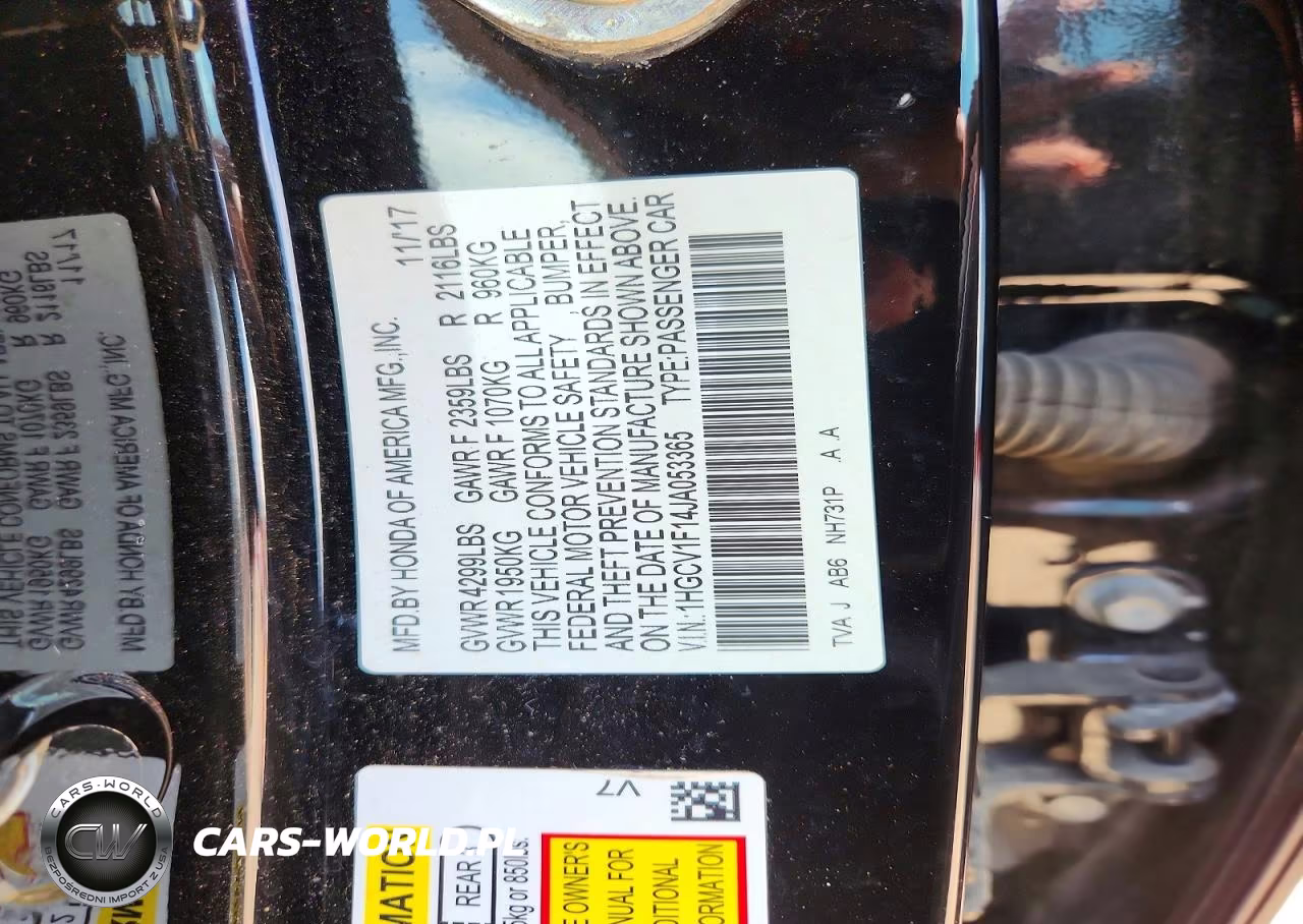 2018 Honda Accord Lx VIN:1HGCV1F14JA053365 - 13