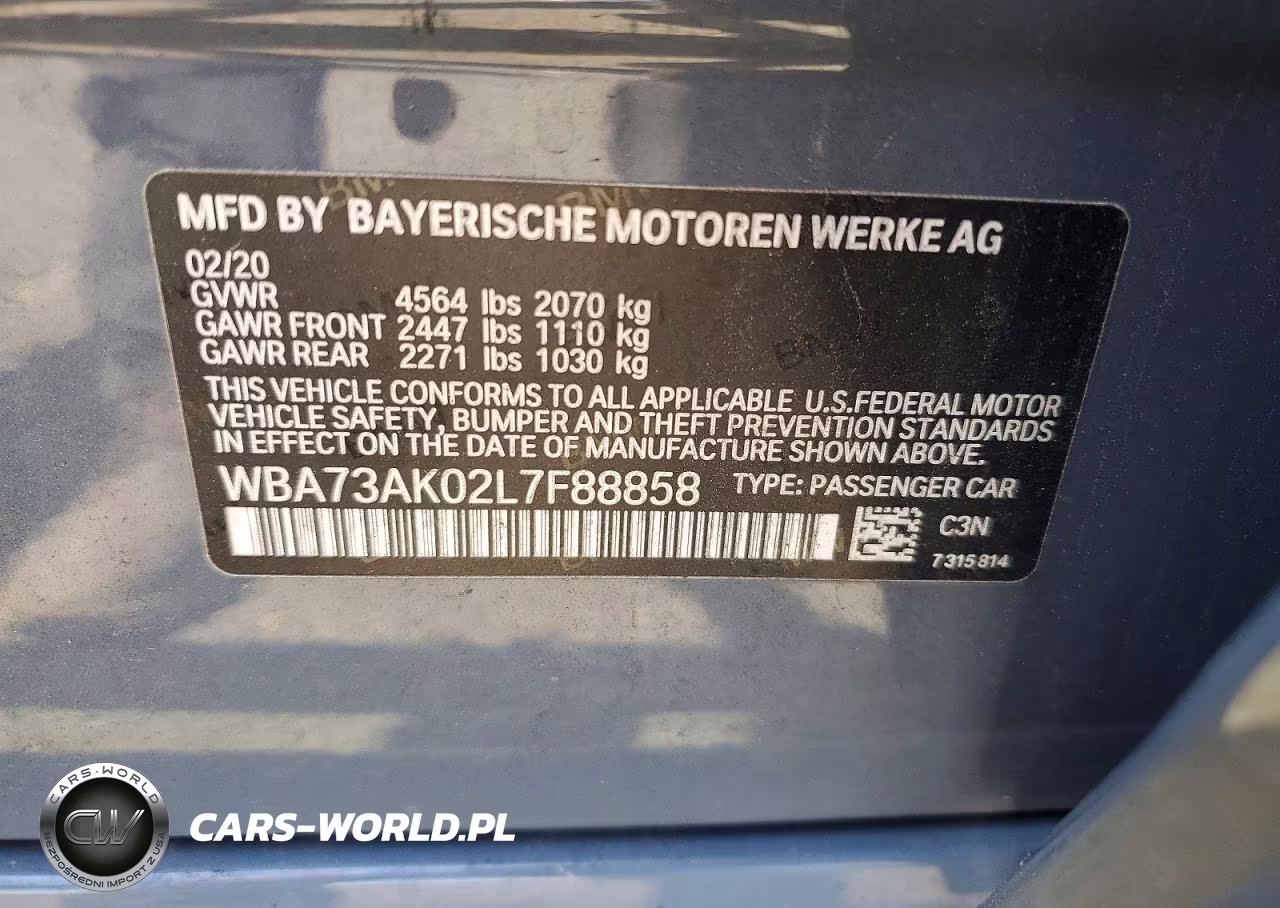 2020 BMW 228Xi VIN:WBA73AK02L7F88858 - 12