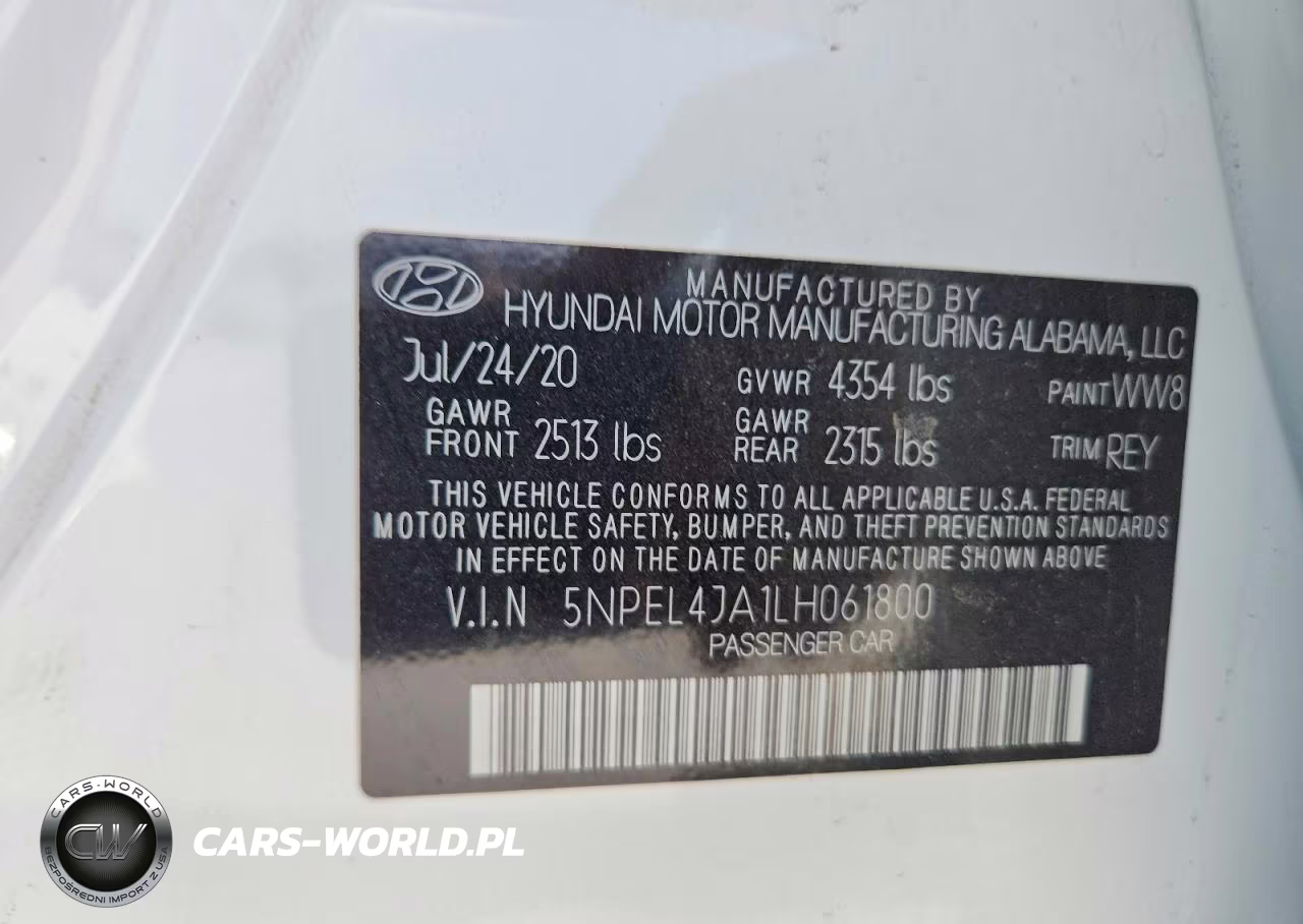 2020 Hyundai Sonata Sel VIN:5NPEL4JA1LH061800 - 11