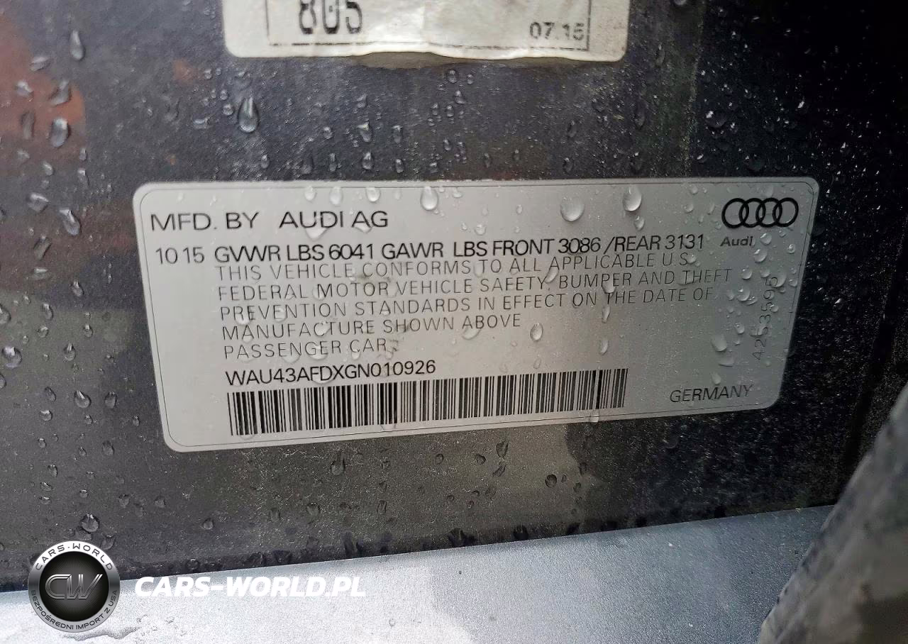 2016 Audi A8 L Quattro-Sport VIN:WAU43AFDXGN010926 - 12