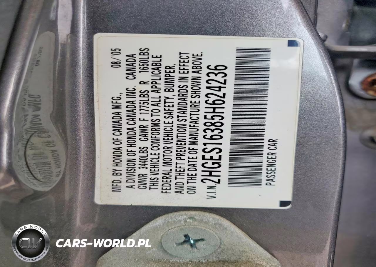 2005 Honda Civic Dx Vp VIN:2HGES16385H624236 - 12