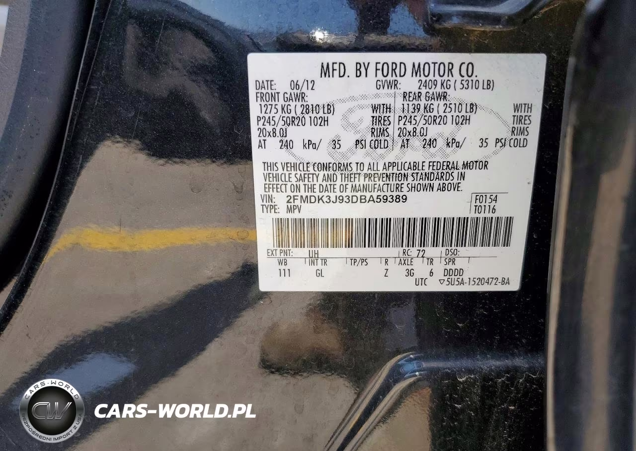 2013 Ford Edge Sel VIN:2FMDK3J93DBA59389 - 14