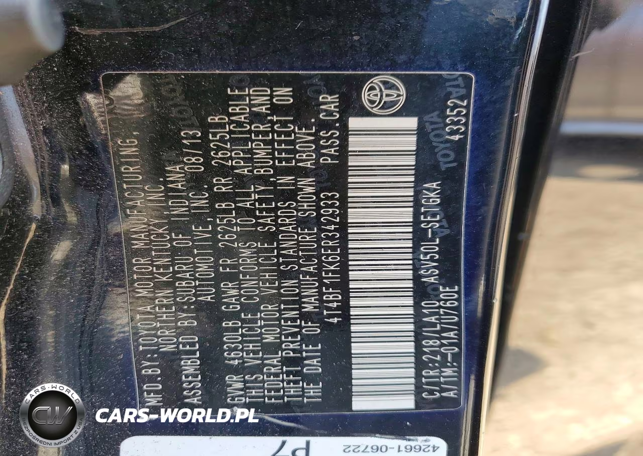 2014 Toyota Camry Xle VIN:4T4BF1FK6ER342933 - 13