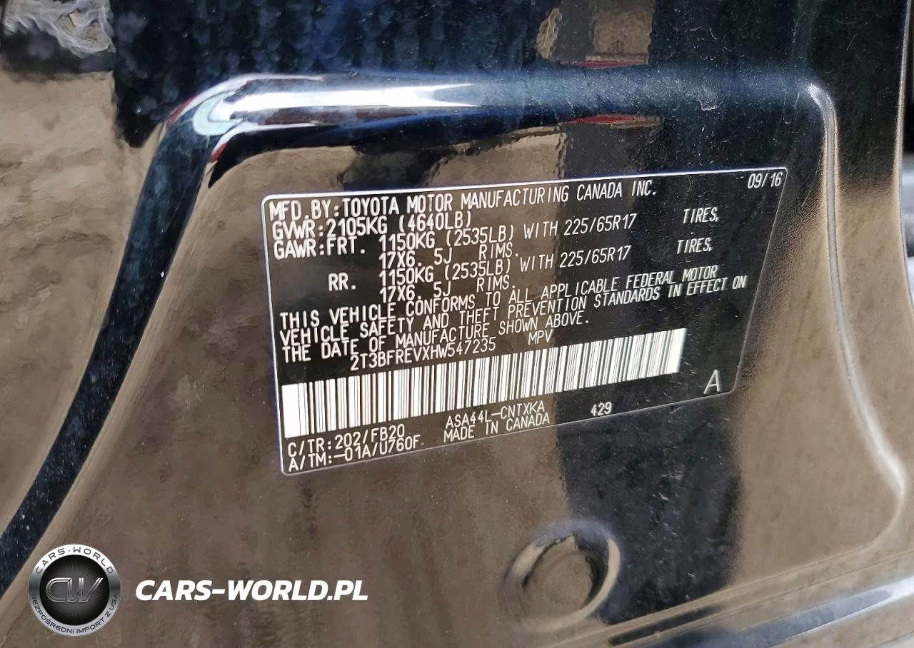 2017 Toyota Rav4 Le VIN:2T3BFREVXHW547235 - 13