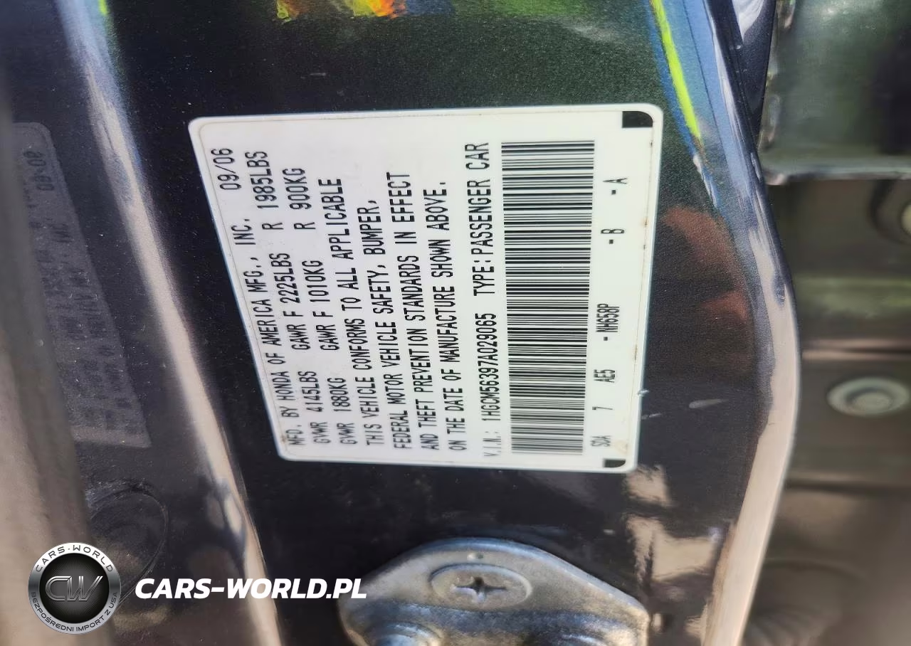 2007 Honda Accord Se VIN:1HGCM56397A029065 - 12