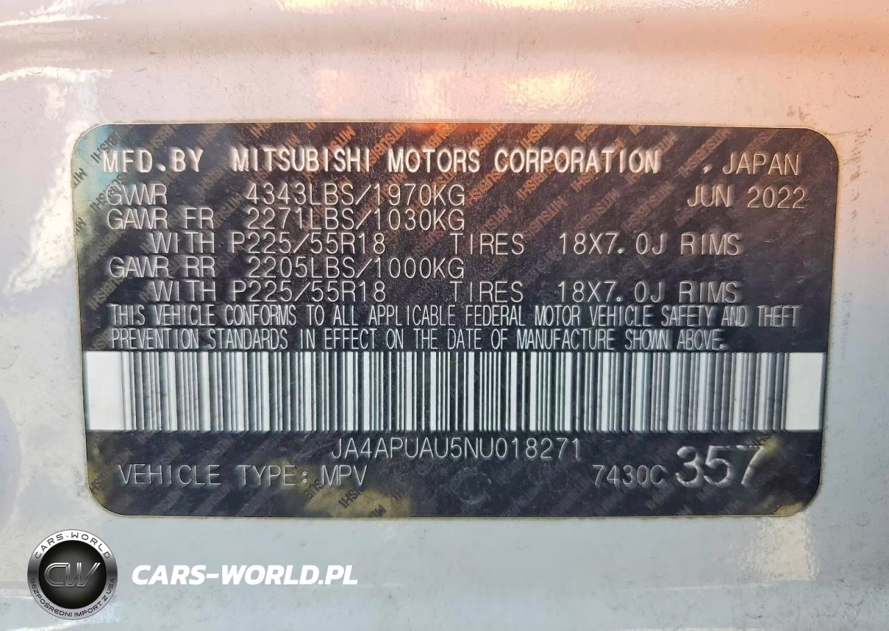 2022 Mitsubishi Outlander Sport Es VIN:JA4APUAU5NU018271 - 14