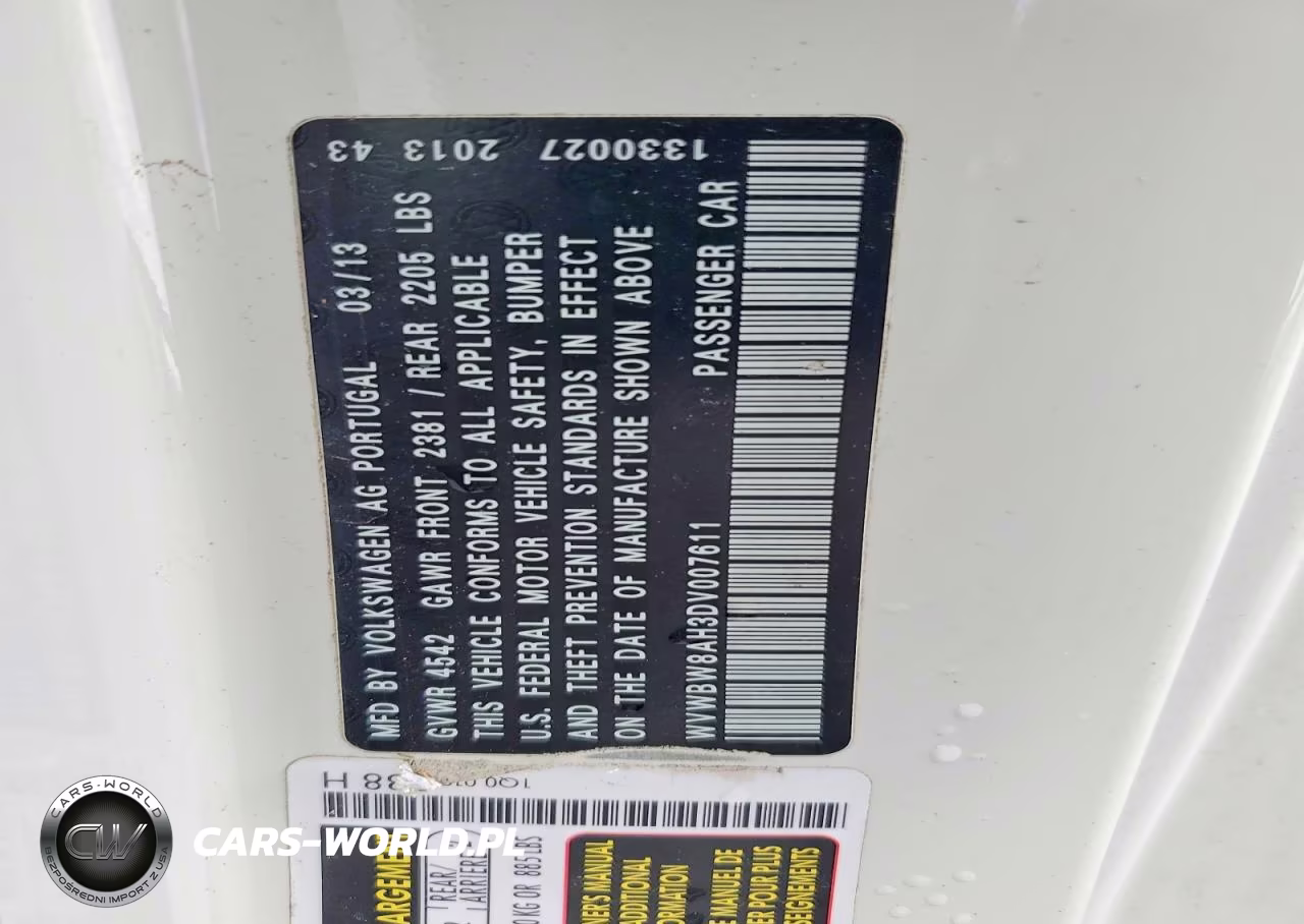 2013 Volkswagen Eos Komfort VIN:WVWBW8AH3DV007611 - 12