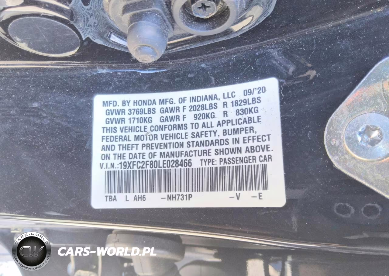 HONDA CIVIC VIN:19XFC2F80LE028466 - 12