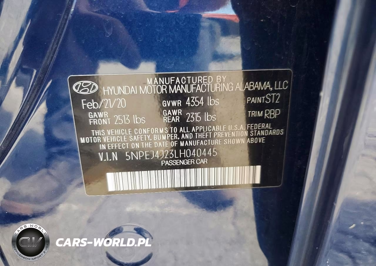 2020 Hyundai Sonata Sel Plus VIN:5NPEJ4J23LH040445 - 12
