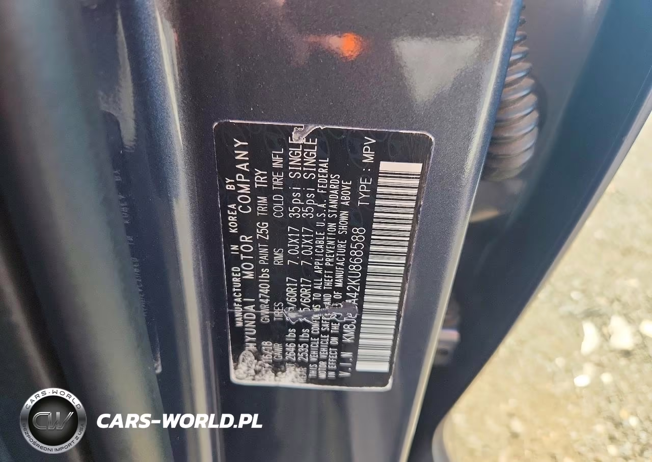 2019 Hyundai Tucson Se VIN:KM8J2CA42KU868588 - 12