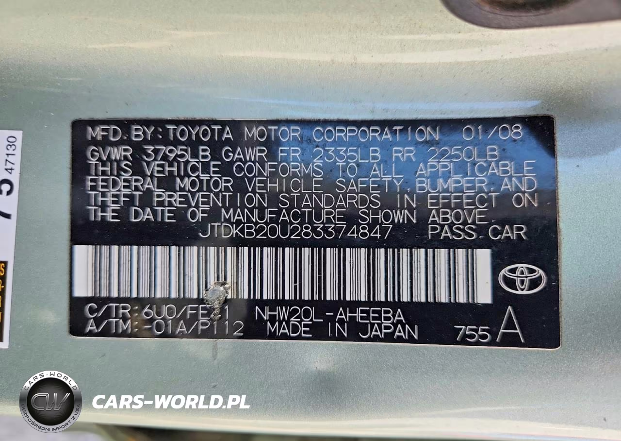 2008 Toyota Prius Base VIN:JTDKB20U283374847 - 13