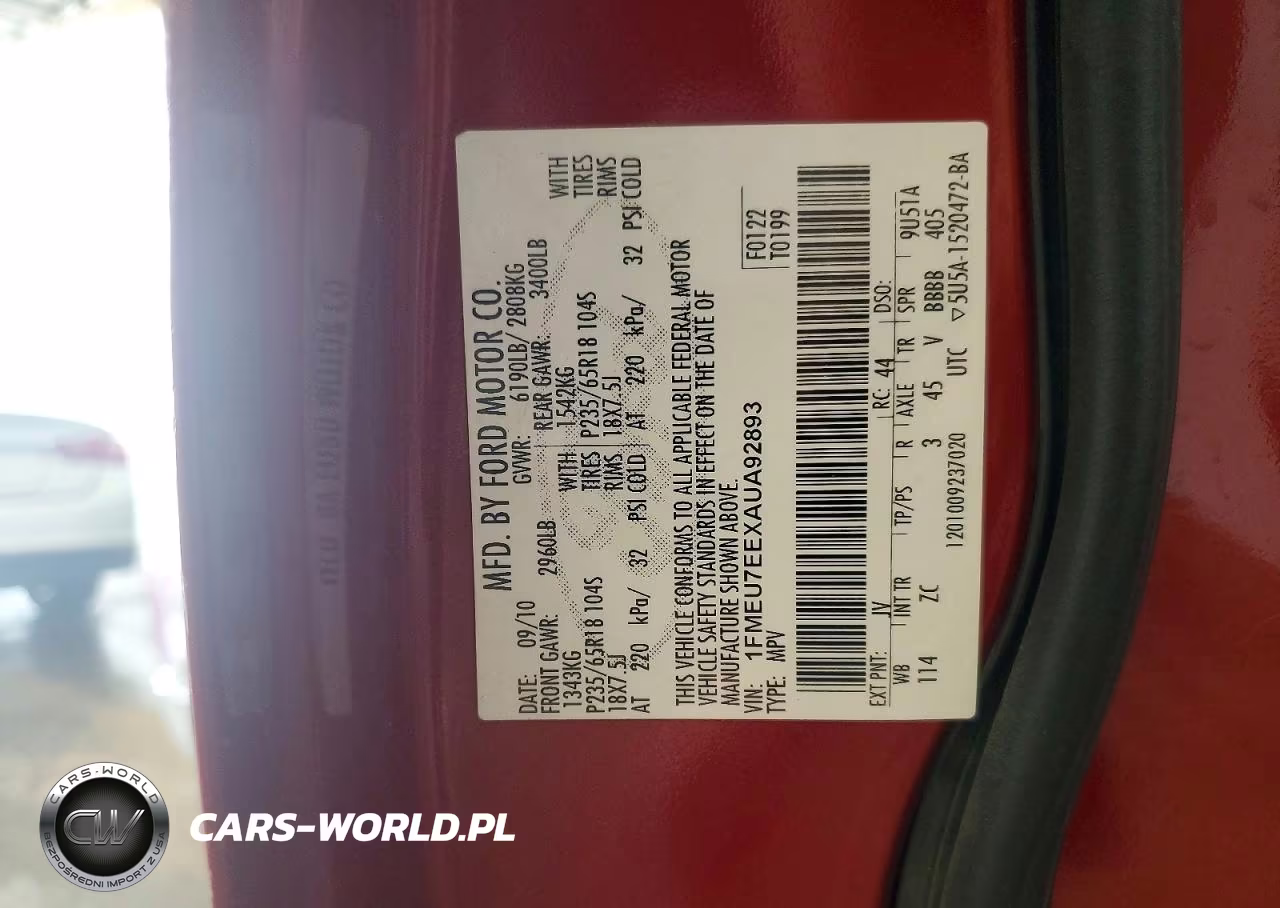 2010 Ford Explorer Eddie Bauer VIN:1FMEU7EEXAUA92893 - 13