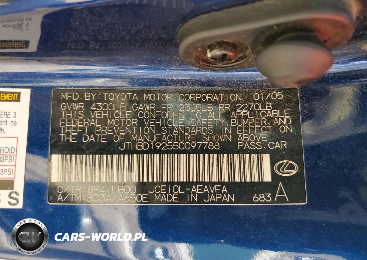 2005 Lexus Is 300 VIN:JTHBD192550097788 - 12
