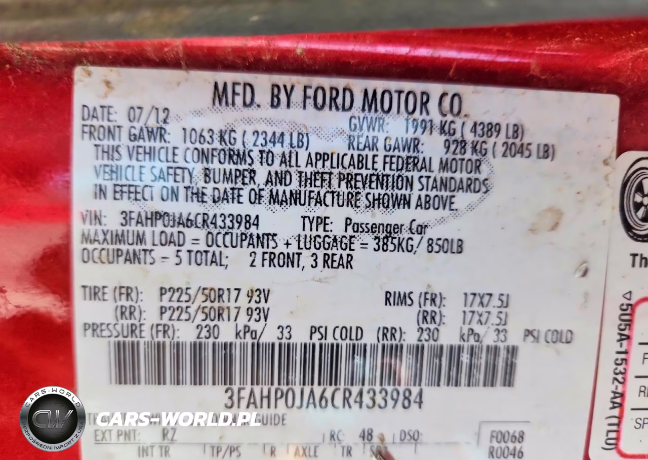 2012 Ford Fusion Sel VIN:3FAHP0JA6CR433984 - 12