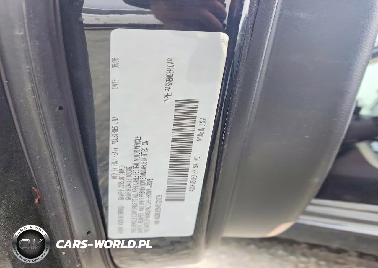 2006 Subaru Legacy 2.5I Limited VIN:4S3BL626467220729 - 12