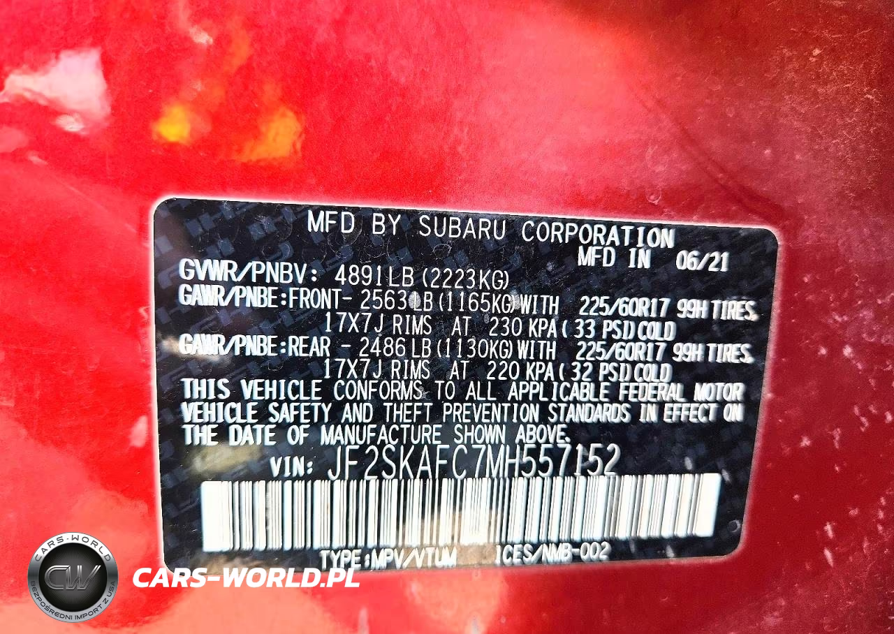 2021 Subaru Forester Premium VIN:JF2SKAFC7MH557152 - 13
