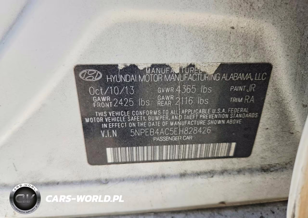2014 Hyundai Sonata Gls VIN:5NPEB4AC5EH828426 - 12
